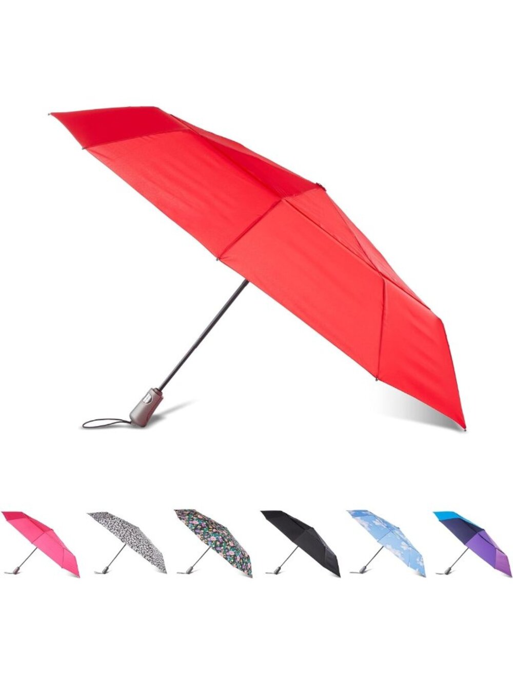 Compact Windproof Umbrella - Auto Open/Close, UV & Water Repellent